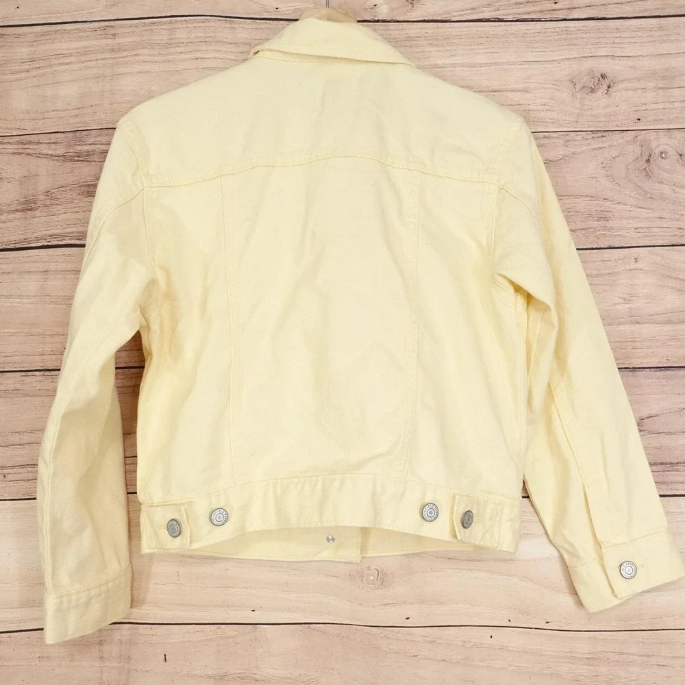 Old Navy Denim Jacket Kids? Womens? L 10/12 Yellow Cotton Button READ***